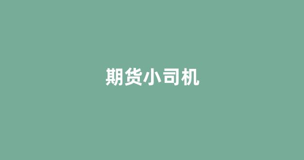 期货小司机(人力资源小司机)_https://www.gfdzclz.com_深交所_第1张