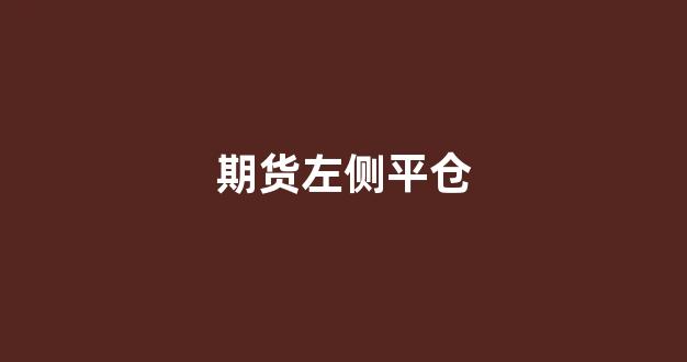 期货左侧平仓(期货ctp只能平仓怎么解决)_https://www.gfdzclz.com_科创板_第1张