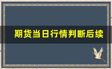 期货当日行情判断后续行情(期货行情判断技巧)_https://www.gfdzclz.com_上交所_第1张