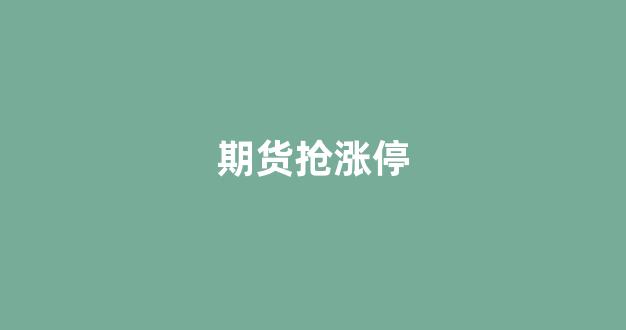 期货抢涨停(期货涨停板规则)_https://www.fzdzcxj.com_创业板_第1张