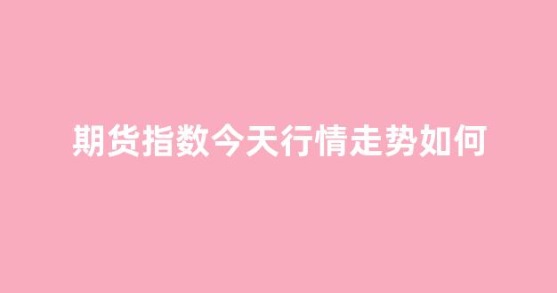 期货指数今天行情走势如何(期货指数今天行情走势如何看)_https://www.wanyuyiyao.com_深交所_第1张