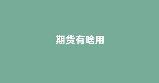 期货有啥用(期货做的都是什么产品)_https://www.xzdzcjx.com_科创板_第1张