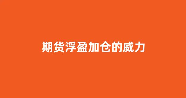 期货浮盈加仓的威力(期货浮盈加仓翻倍算法)_https://www.xzdzcjx.com_上交所_第1张
