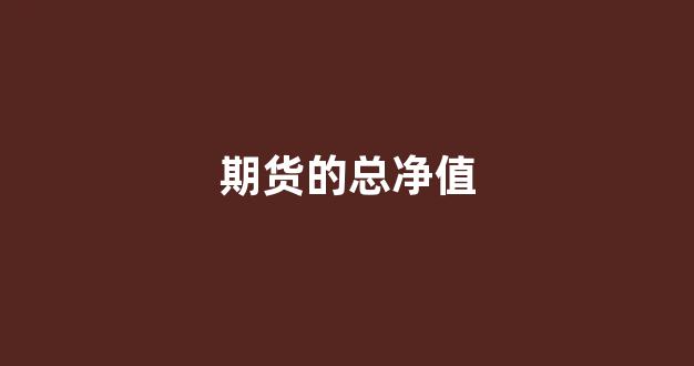 期货的总净值(期货 净值)_https://www.xzdzcjn.com_深交所_第1张