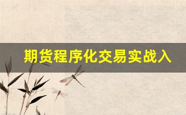 期货程序化交易实战入门与技巧(期货程序化交易实战入门与技巧视频)_https://www.qldgs.com_国际期货_第1张