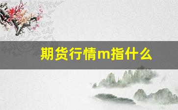 期货行情m指什么(电脑看期货行情用什么软件)_https://www.tuogunzhijia.com_黄金期货_第1张