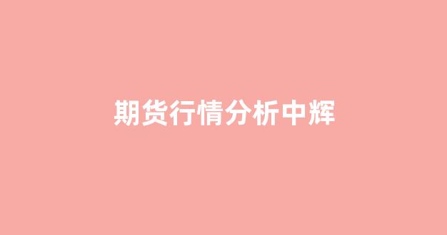 期货行情分析中辉(中辉期货网站)_https://www.hhem8.com_上交所_第1张