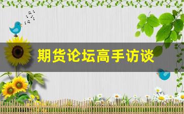 期货论坛高手访谈(期货高手访谈记录)_https://www.xzdzcjn.com_科创板_第1张