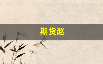 期货赵(期货赵明)_https://www.xzdzcjx.com_创业板_第1张