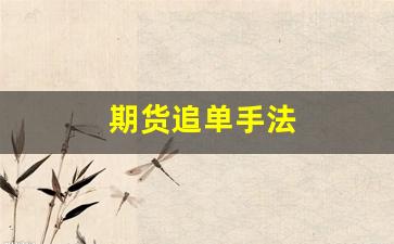 期货追单手法(期货逆天而行手法)_https://www.qldgs.com_内盘期货_第1张