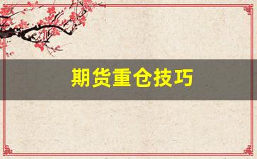 期货重仓技巧(期货重仓技巧和方法)_https://www.fzdzcxj.com_深交所_第1张