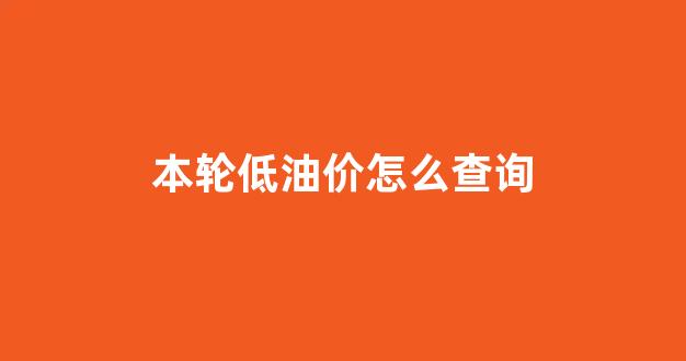 本轮低油价怎么查询_怎么看本地油价