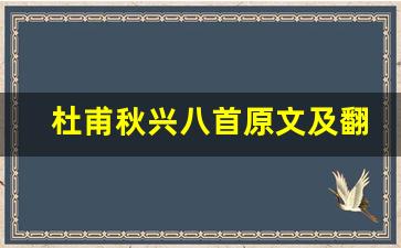 杜甫秋兴八首原文及翻译,杜甫秋兴八首全文,杜甫秋兴八首翻译,杜甫秋兴八首全诗解析-第1张图片-我的生活随想