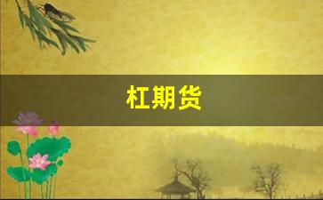 杠期货(期货杆杠怎么使用)_https://www.nalian8.com_创业板_第1张