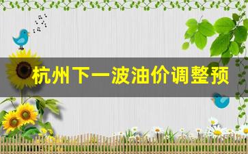 杭州下一波油价调整预测-杭州地区油价