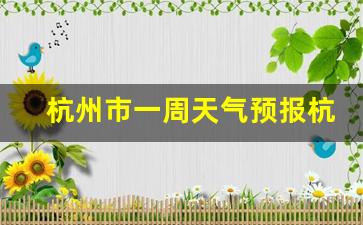 杭州市一周天气预报杭州市情况分析_杭州市一周天气查询