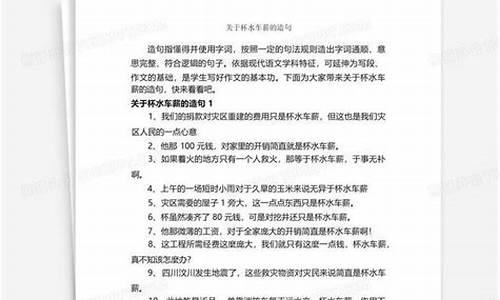 杯水车薪造句搞笑短句_杯水车薪的造句