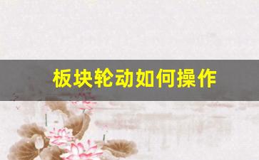板块轮动如何操作(板块轮动一般持续几天)_https://www.heiljjianzu.com_创业板_第1张