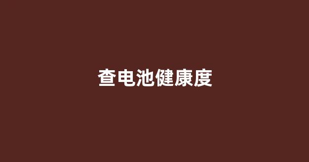 查电池健康度(查电池健康度的软件)_https://www.taocizhiliang.com_效果图_第1张