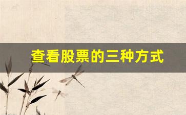 查看股票的三种方式(查看股票的三种方式是什么)_https://www.syklpowerbike.com_创业板_第1张