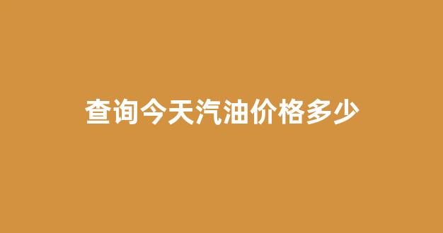 查询今天汽油价格多少_今天的汽油价格多少钱