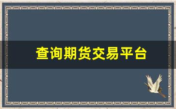 查询期货交易平台(查询期货交易平台官网)_https://www.fzdzcxj.com_科创板_第1张