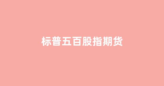 标普五百股指期货(标普500股指期货交易时间)_https://www.jnskb.com_装修公司_第1张