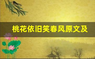 桃花依旧笑春风原文及翻译,桃花依旧笑春风全文,桃花依旧笑春风翻译,桃花依旧笑春风全诗解析-第1张图片-我的生活随想