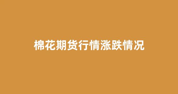 棉花期货行情涨跌情况(棉花期货的行情)_https://www.jnskb.com_效果图_第1张