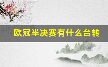 欧冠半决赛几场比赛-欧冠半决赛有什么台转播