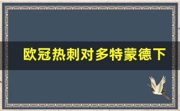 欧冠热刺对多特蒙德下半场-热刺打欧联