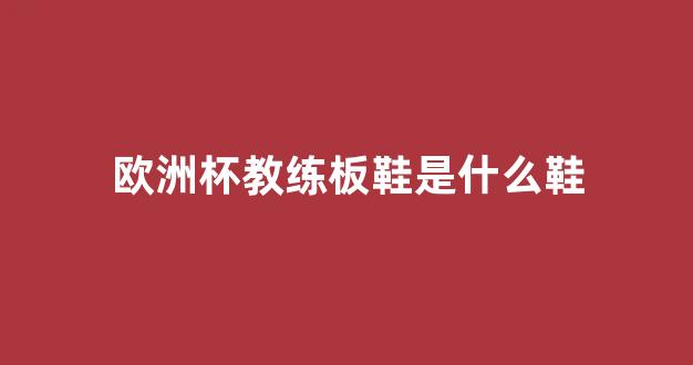 欧洲杯教练板鞋是什么鞋_欧洲杯教练昵称