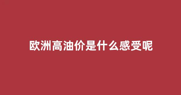 欧洲油价为什么贵_欧洲高油价是什么感受呢