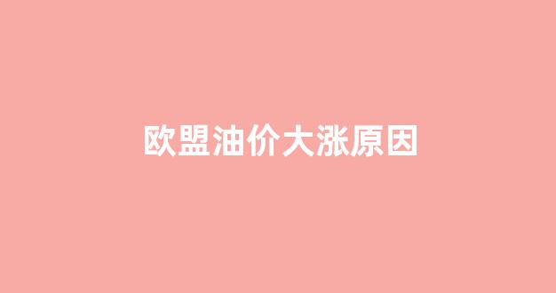 欧盟油价大涨原因_欧盟油价大涨原因是什么
