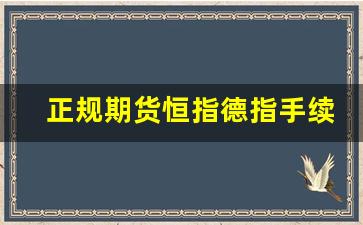 正规期货恒指德指手续费(国内恒指期货正规平台)_https://www.taocizhiliang.com_效果图_第1张