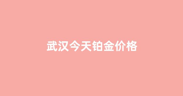 武汉今天铂金价格_武汉今天铂金价格查询