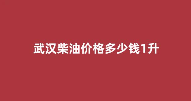 武汉柴油价格多少钱一升_武汉柴油价格多少钱1升