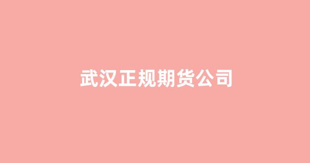 武汉正规期货公司(武汉正规期货公司排名)_https://www.fzdzcxj.com_北交所_第1张