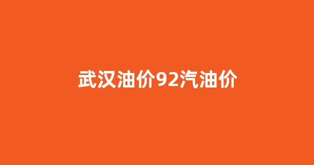 武汉油价92号汽油_武汉油价92汽油价