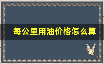每公里用油价格怎么算的-每公里怎么计算油
