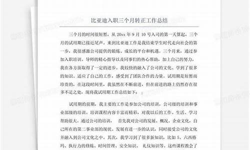 比亚迪几个月转正,比亚迪几个月转正定级了