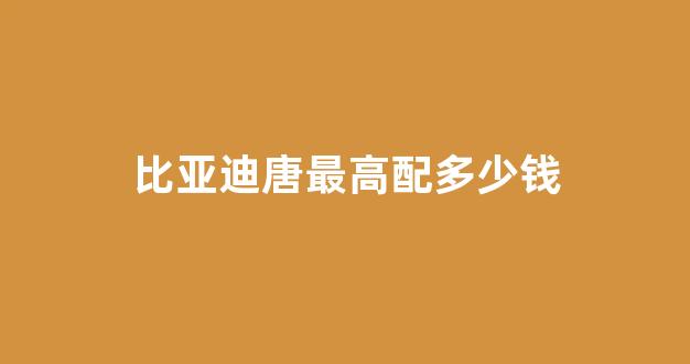 比亚迪唐最高配多少钱(比亚迪唐)_https://www.wguangz.com_广期所_第1张