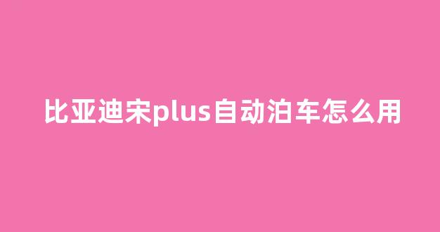 比亚迪宋plus自动泊车怎么用(比亚迪宋plus 自动泊车)_https://www.jnskb.com_装修公司_第1张