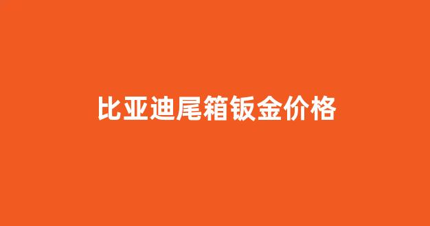 比亚迪尾箱钣金价格_比亚迪尾箱钣金价格多少