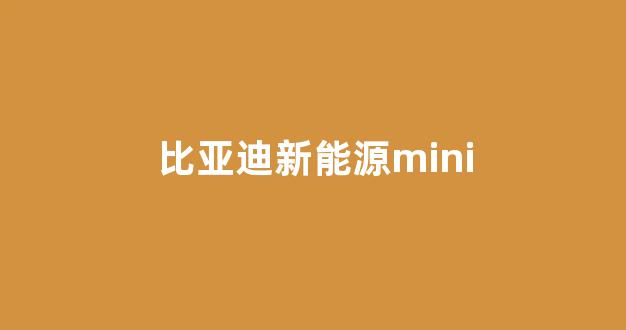 比亚迪新能源mini(比亚迪新能源迷你小型车价格)_https://www.eamstsz.com_上交所_第1张