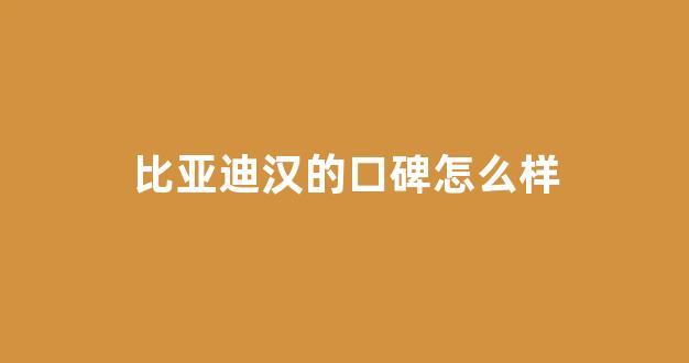比亚迪汉的口碑怎么样(比亚迪汉的口碑怎么样知乎)_https://www.jumanxin.com_上交所_第1张