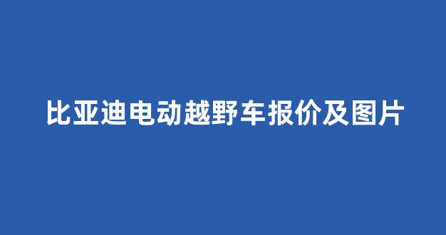 比亚迪电动越野车报价及图片(比亚迪电动二轮车)_https://www.wanyuyiyao.com_北交所_第1张
