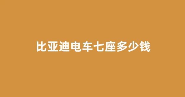 比亚迪电车七座多少钱(比亚迪电车10万以下)_https://www.dcjwmf.com_中金所_第1张
