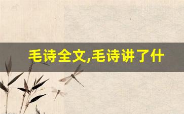 毛诗全文,毛诗讲了什么,毛诗经典句子-第1张图片-我的生活随想