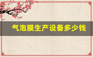 气泡膜生产设备多少钱一台(地膜生产设备全套价格)_https://www.nalian8.com_深交所_第1张